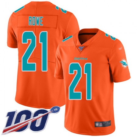 Nike Dolphins #21 Eric Rowe Orange Youth Stitched NFL Limited Inverted Legend 100th Season Jersey