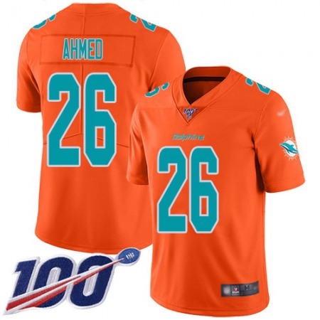 Nike Dolphins #26 Salvon Ahmed Orange Youth Stitched NFL Limited Inverted Legend 100th Season Jersey