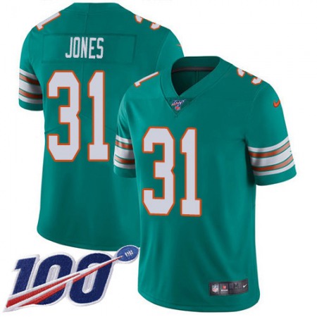 Nike Dolphins #31 Byron Jones Aqua Green Alternate Youth Stitched NFL 100th Season Vapor Untouchable Limited Jersey