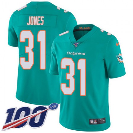Nike Dolphins #31 Byron Jones Aqua Green Team Color Youth Stitched NFL 100th Season Vapor Untouchable Limited Jersey
