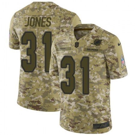 Nike Dolphins #31 Byron Jones Camo Youth Stitched NFL Limited 2018 Salute To Service Jersey