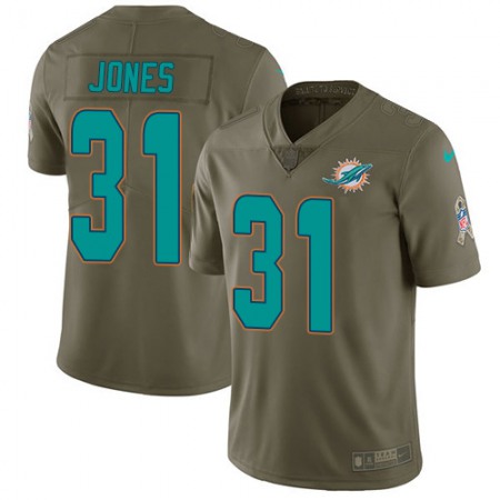 Nike Dolphins #31 Byron Jones Olive Youth Stitched NFL Limited 2017 Salute To Service Jersey