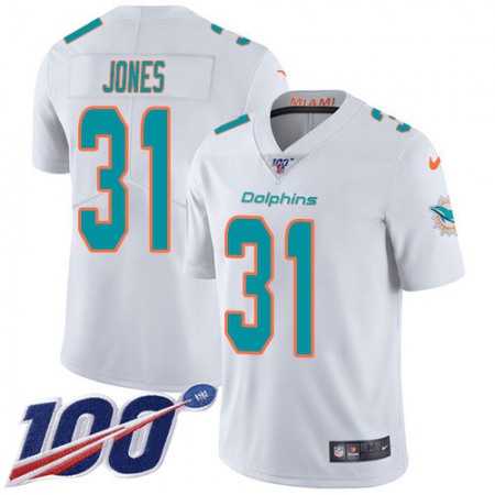 Nike Dolphins #31 Byron Jones White Youth Stitched NFL 100th Season Vapor Untouchable Limited Jersey