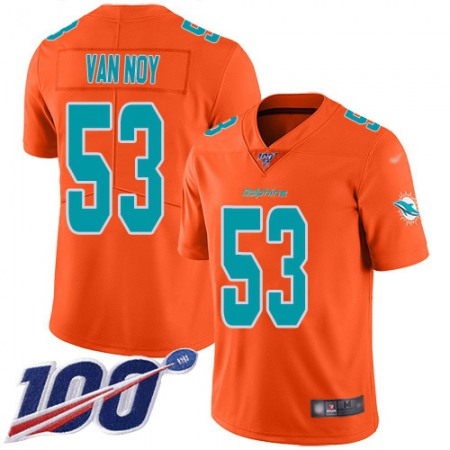 Nike Dolphins #53 Kyle Van Noy Orange Youth Stitched NFL Limited Inverted Legend 100th Season Jersey