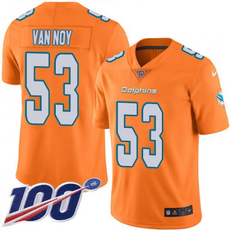 Nike Dolphins #53 Kyle Van Noy Orange Youth Stitched NFL Limited Rush 100th Season Jersey