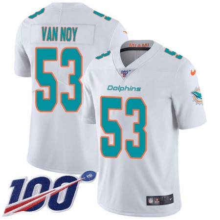 Nike Dolphins #53 Kyle Van Noy White Youth Stitched NFL 100th Season Vapor Untouchable Limited Jersey