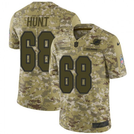 Nike Dolphins #68 Robert Hunt Camo Youth Stitched NFL Limited 2018 Salute To Service Jersey