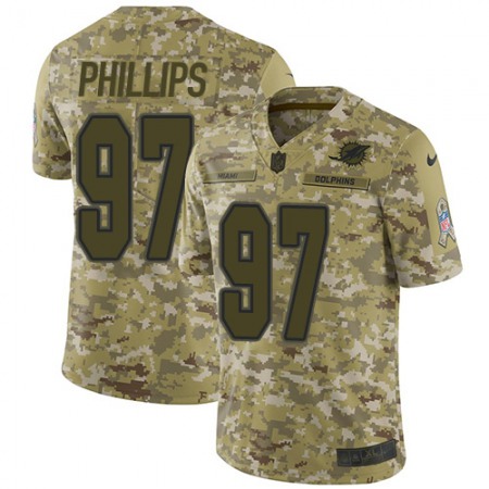Nike Dolphins #97 Jordan Phillips Camo Youth Stitched NFL Limited 2018 Salute to Service Jersey