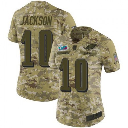 Nike Eagles #10 DeSean Jackson Camo Super Bowl LVII Patch Women's Stitched NFL Limited 2018 Salute To Service Jersey
