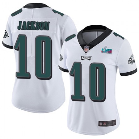 Nike Eagles #10 DeSean Jackson White Super Bowl LVII Patch Women's Stitched NFL Vapor Untouchable Limited Jersey