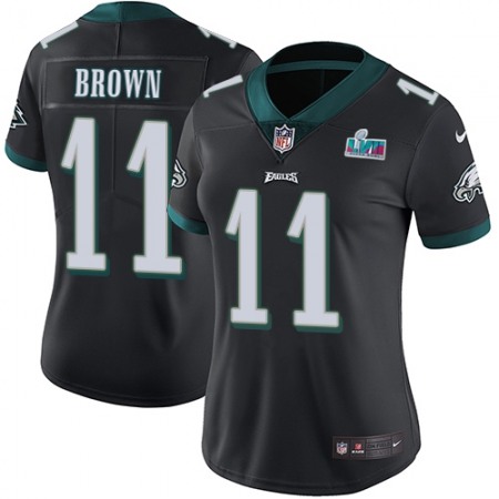 Nike Eagles #11 A.J. Brown Black Alternate Super Bowl LVII Patch Women's Stitched NFL Vapor Untouchable Limited Jersey