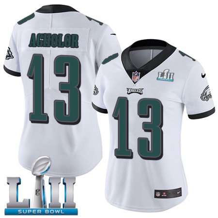 Nike Eagles #13 Nelson Agholor White Super Bowl LII Women's Stitched NFL Vapor Untouchable Limited Jersey