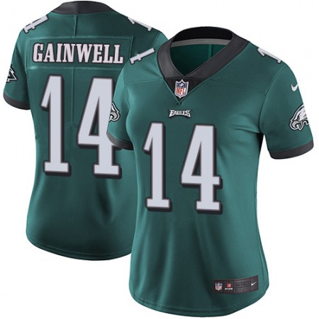 Nike Eagles #14 Kenneth Gainwell Green Team Color Women's Stitched NFL Vapor Untouchable Limited Jersey