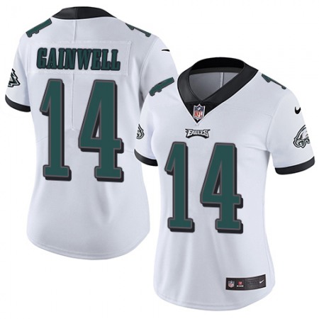 Nike Eagles #14 Kenneth Gainwell White Women's Stitched NFL Vapor Untouchable Limited Jersey