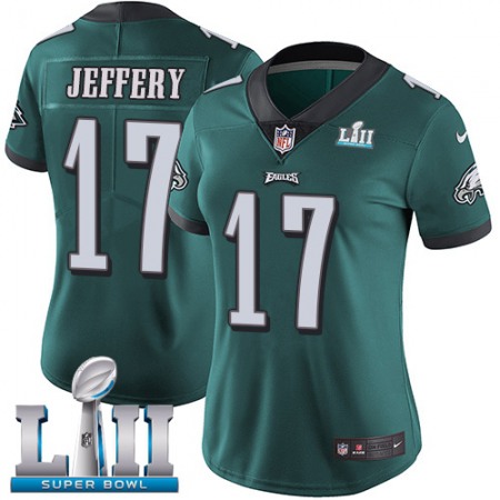 Nike Eagles #17 Alshon Jeffery Midnight Green Team Color Super Bowl LII Women's Stitched NFL Vapor Untouchable Limited Jersey