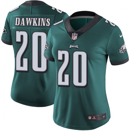 Nike Eagles #20 Brian Dawkins Midnight Green Team Color Women's Stitched NFL Vapor Untouchable Limited Jersey