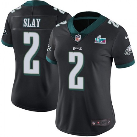 Nike Eagles #2 Darius Slay Black Super Bowl LVII Patch Alternate Women's Stitched NFL Vapor Untouchable Limited Jersey