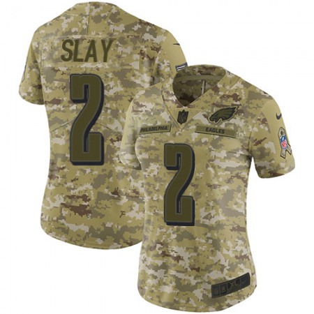 Nike Eagles #2 Darius Slay Camo Women's Stitched NFL Limited 2018 Salute To Service Jersey