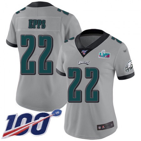 Nike Eagles #22 Marcus Epps Silver Super Bowl LVII Patch Women's Stitched NFL Limited Inverted Legend 100th Season Jersey