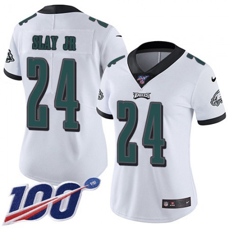 Nike Eagles #24 Darius Slay Jr White Women's Stitched NFL 100th Season Vapor Untouchable Limited Jersey