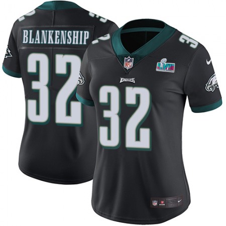 Nike Eagles #32 Reed Blankenship Black Alternate Super Bowl LVII Patch Women's Stitched NFL Vapor Untouchable Limited Jersey