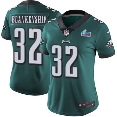 Nike Eagles #32 Reed Blankenship Green Team Color Super Bowl LVII Patch Women's Stitched NFL Vapor Untouchable Limited Jersey