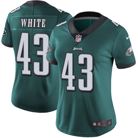 Nike Eagles #43 Kyzir White Green Team Color Women's Stitched NFL Vapor Untouchable Limited Jersey