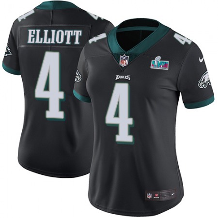 Nike Eagles #4 Jake Elliott Black Super Bowl LVII Patch Alternate Women's Stitched NFL Vapor Untouchable Limited Jersey