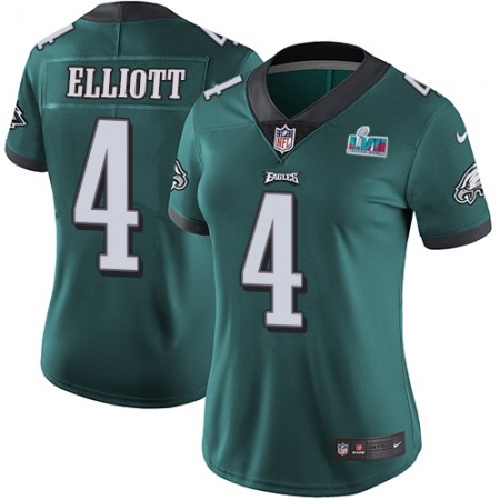 Nike Eagles #4 Jake Elliott Green Team Color Super Bowl LVII Patch Women's Stitched NFL Vapor Untouchable Limited Jersey