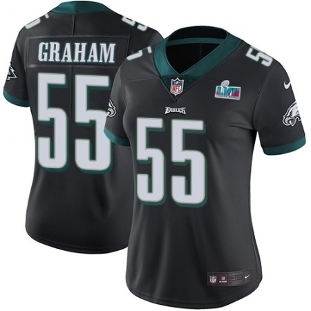 Nike Eagles #55 Brandon Graham Black Super Bowl LVII Patch Alternate Women's Stitched NFL Vapor Untouchable Limited Jersey