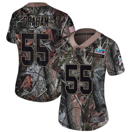 Nike Eagles #55 Brandon Graham Camo Super Bowl LVII Patch Women's Stitched NFL Limited Rush Realtree Jersey