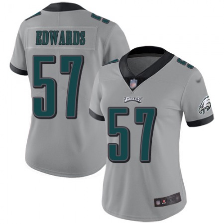 Nike Eagles #57 T. J. Edwards Silver Women's Stitched NFL Limited Inverted Legend Jersey