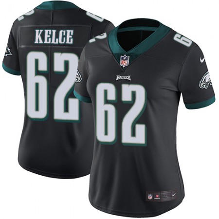 Nike Eagles #62 Jason Kelce Black Super Bowl LVII Patch Alternate Women's Stitched NFL Vapor Untouchable Limited Jersey
