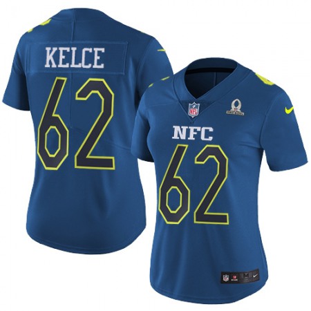 Nike Eagles #62 Jason Kelce Navy Women's Stitched NFL Limited NFC 2017 Pro Bowl Jersey