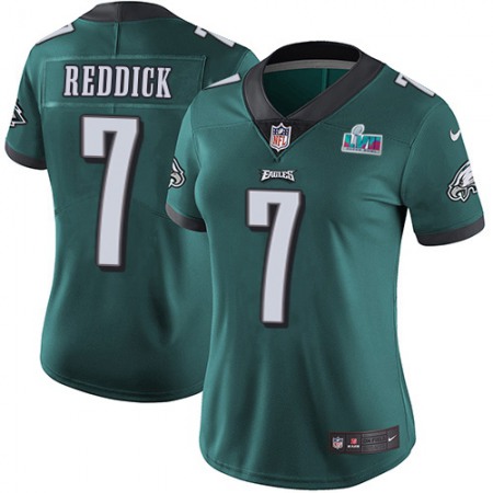 Nike Eagles #7 Haason Reddick Green Team Color Super Bowl LVII Patch Women's Stitched NFL Vapor Untouchable Limited Jersey