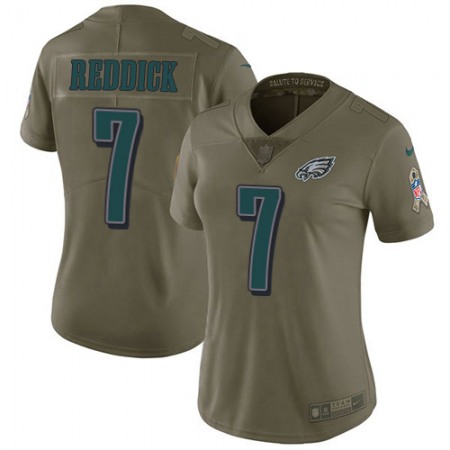 Nike Eagles #7 Haason Reddick Olive Women's Stitched NFL Limited 2017 Salute To Service Jersey