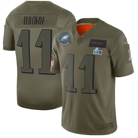 Nike Eagles #11 A.J. Brown Camo Super Bowl LVII Patch Youth Stitched NFL Limited 2019 Salute To Service Jersey