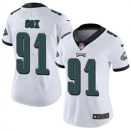 Nike Eagles #91 Fletcher Cox White Women's Stitched NFL Vapor Untouchable Limited Jersey