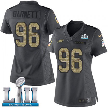 Nike Eagles #96 Derek Barnett Black Super Bowl LII Women's Stitched NFL Limited 2016 Salute to Service Jersey