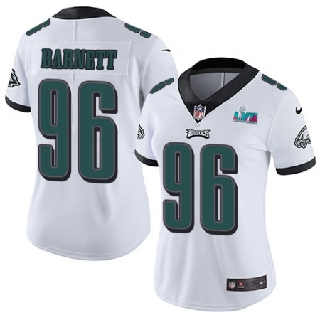 Nike Eagles #96 Derek Barnett White Super Bowl LVII Patch Women's Stitched NFL Vapor Untouchable Limited Jersey