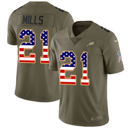 Nike Eagles #21 Jalen Mills Olive/USA Flag Youth Stitched NFL Limited 2017 Salute To Service Jersey