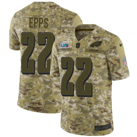 Nike Eagles #22 Marcus Epps Camo Super Bowl LVII Patch Youth Stitched NFL Limited 2018 Salute To Service Jersey