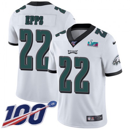 Nike Eagles #22 Marcus Epps White Super Bowl LVII Patch Youth Stitched NFL 100th Season Vapor Untouchable Limited Jersey