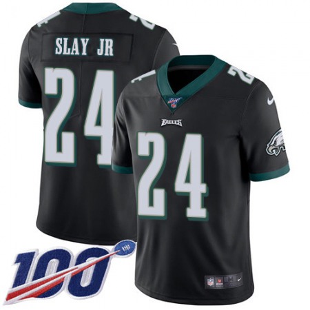 Nike Eagles #24 Darius Slay Jr Black Alternate Youth Stitched NFL 100th Season Vapor Untouchable Limited Jersey