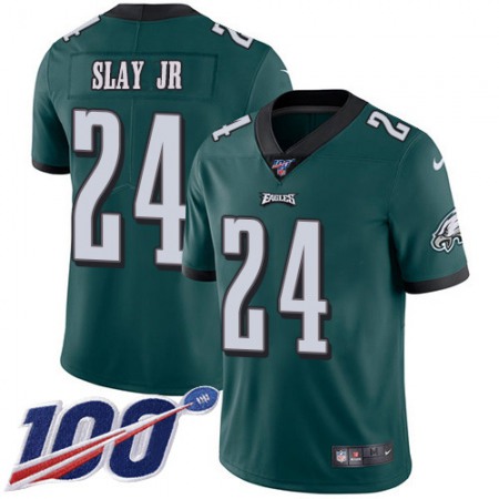 Nike Eagles #24 Darius Slay Jr Green Team Color Youth Stitched NFL 100th Season Vapor Untouchable Limited Jersey