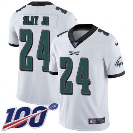 Nike Eagles #24 Darius Slay Jr White Youth Stitched NFL 100th Season Vapor Untouchable Limited Jersey