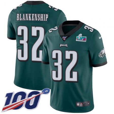 Nike Eagles #32 Reed Blankenship Green Team Color Super Bowl LVII Patch Youth Stitched NFL 100th Season Vapor Untouchable Limited Jersey