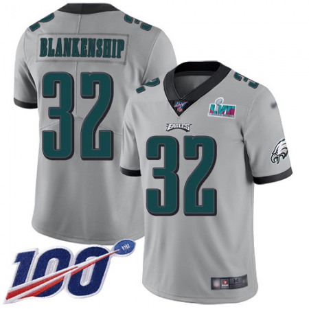 Nike Eagles #32 Reed Blankenship Silver Super Bowl LVII Patch Youth Stitched NFL Limited Inverted Legend 100th Season Jersey