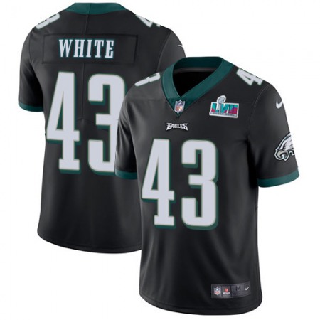 Nike Eagles #43 Kyzir White Black Alternate Super Bowl LVII Patch Youth Stitched NFL Vapor Untouchable Limited Jersey