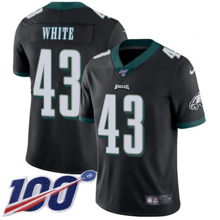 Nike Eagles #43 Kyzir White Black Alternate Youth Stitched NFL 100th Season Vapor Untouchable Limited Jersey